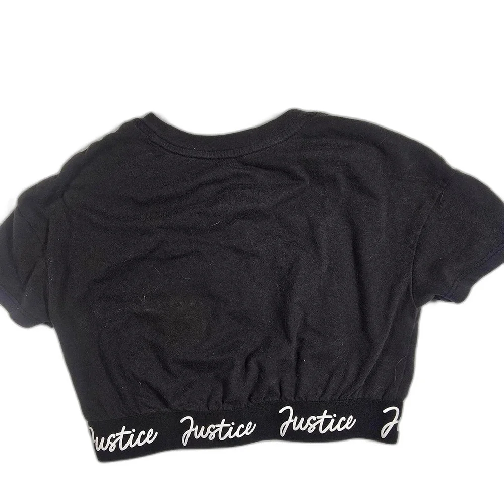 Justice Black Crop-top